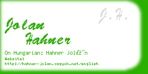 jolan hahner business card